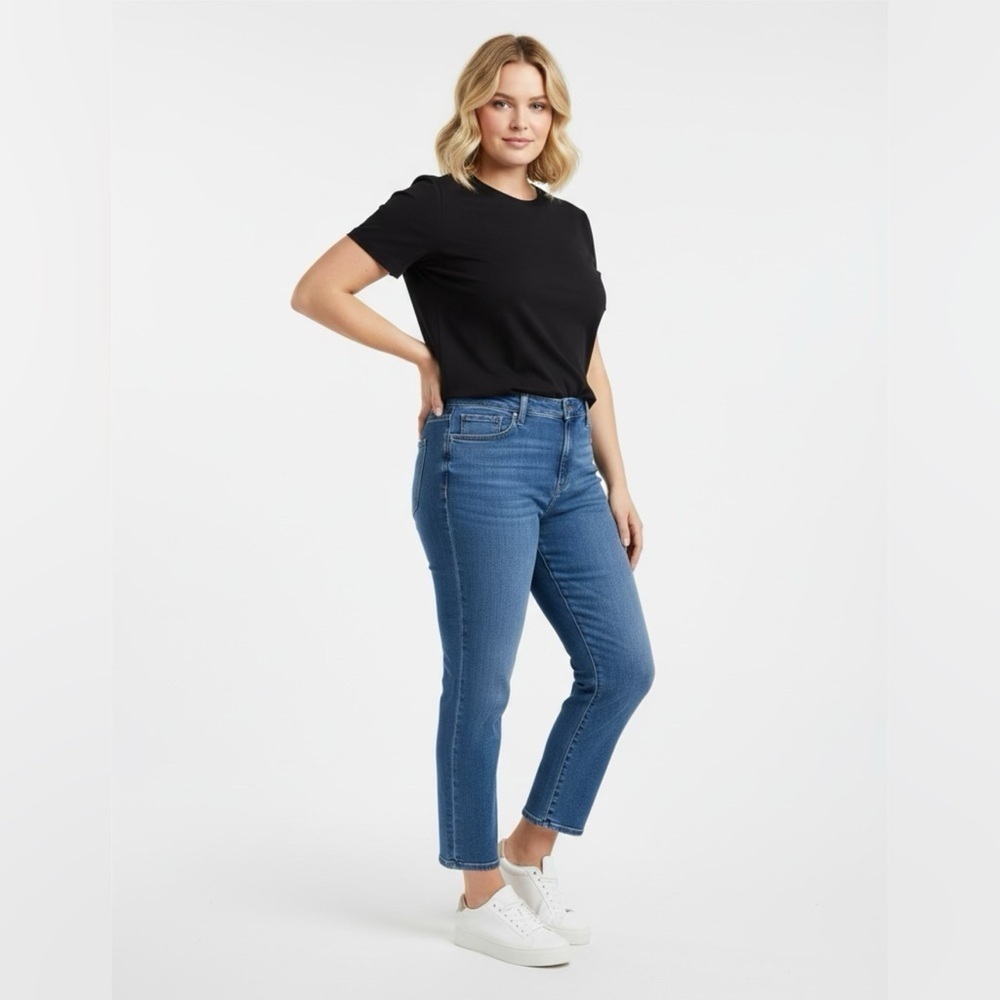 Paige Women’s Hoxton Slim Fit Jeans High Waisted in Blue Sz 32